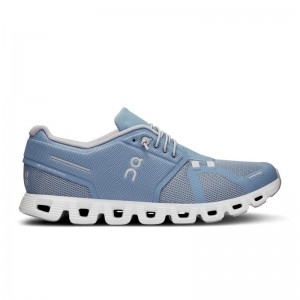 On Running Cloud 5 Men's Life Shoes Chambray | White | JTGFP-9873