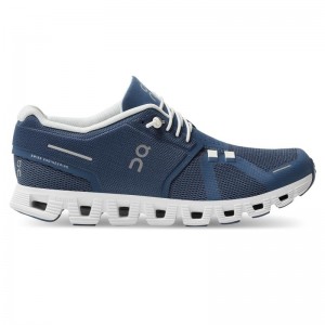 On Running Cloud 5 Women's Lifestyle Shoes Denim | White | XTALF-8013