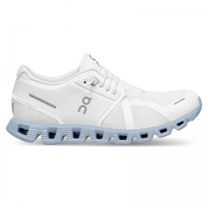 On Running Cloud 5 Women's Lifestyle Shoes White | Chambray | BSQKV-1875