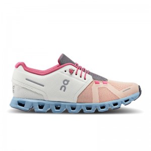 On Running Cloud 5 Women's Lifestyle Shoes Ice | Prairie Coral | ZJLNE-9123