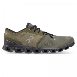 On Running Cloud X 3 Men's Road Running Shoes Olive | Reseda | JYDXK-3876