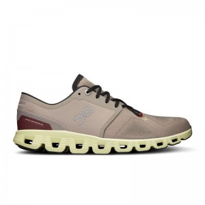 On Running Cloud X 3 Men's Road Running Shoes Fog | Hay Grey | VFNYA-6038