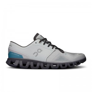 On Running Cloud X 3 Men's Road Running Shoes Glacier | Iron Grey | KNHZA-0954