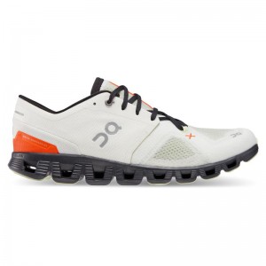 On Running Cloud X 3 Men's Road Running Shoes Ivory | Flame White | OKCGL-8621