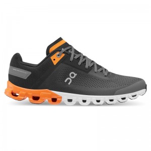 On Running Cloudflow Men's Competition Running Shoes Black | Turmeric | AOPGR-8167