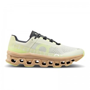 On Running Cloudmonster Men's Road Running Shoes Cream | Dune Yellow | FUBEM-2810