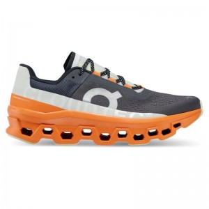 On Running Cloudmonster Men's Road Running Shoes Eclipse | Turmeric Grey Orange | VILFQ-7605