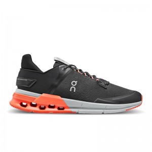 On Running Cloudnova Flux Men's Life Shoes Black | Flame | BYLNJ-5712