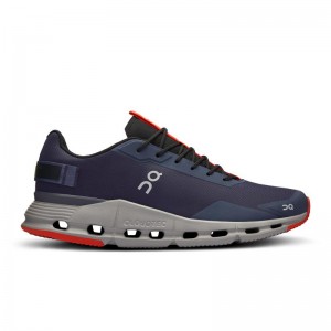 On Running Cloudnova Form Men's Life Shoes Denim | Red | QAVSL-4067