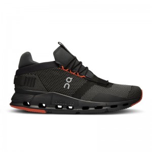 On Running Cloudnova Men's Life Shoes Black | Flame | IZYHC-6491