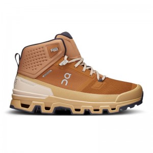 On Running Cloudrock 2 Waterproof Men's Hiking Boots Almond | Dune Brown | BMEWL-4398