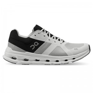 On Running Cloudrunner Men's Road Running Shoes Glacier | Black | AYFLR-7163