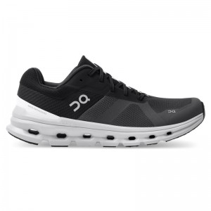 On Running Cloudrunner Men's Road Running Shoes Eclipse | Frost Black | JLPGR-5698