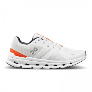 On Running Cloudrunner Wide Men's Road Running Shoes Undyed-White | Flame | URQBT-2953