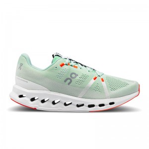 On Running Cloudsurfer Men's Road Running Shoes Creek | White | QDPBE-5498