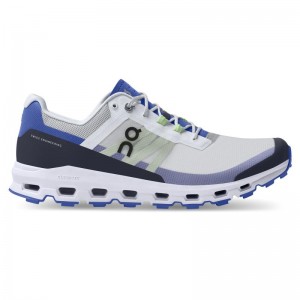 On Running Cloudvista Men's Trail Running Shoes Frost | Ink Grey Blue | SZDFE-4268