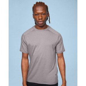 On Running Focus-T Men's T-Shirt Zinc Grey | UXEBD-3189