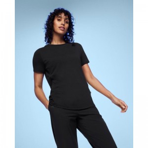 On Running Focus-T Women's T-Shirt Black | JSKWV-2976