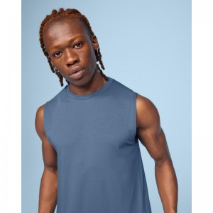 On Running Focus Men's Tank Top Stellar Blue | UXZSY-4183