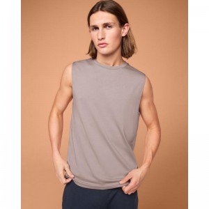 On Running Focus Men's Tank Top Zinc Grey | TEPVG-0843