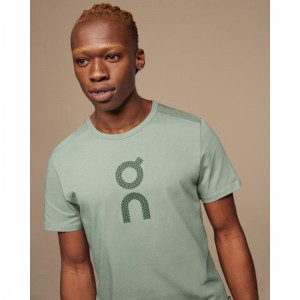 On Running Graphic-T Men's T-Shirt Moss Mint | AQRSF-5612