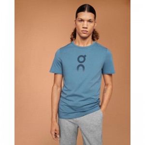 On Running Graphic-T Men's T-Shirt Stellar Blue | KZAWY-5629