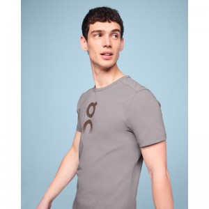 On Running Graphic-T Men's T-Shirt Zinc Grey | IUYRK-4186