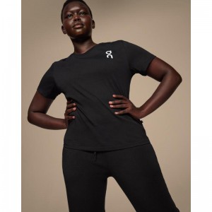 On Running Graphic-T Women's T-Shirt Black | FDUOR-9456