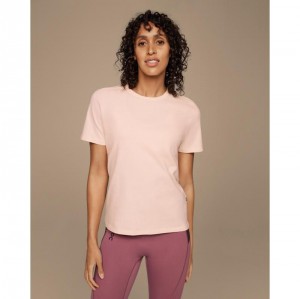 On Running On-T Women's T-Shirt Doe Pink | FJTYX-5648