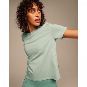 On Running On-T Women's T-Shirt Moss Mint | WXKLS-1870