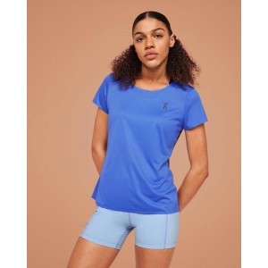 On Running Performance-T Women's T-Shirt Cobalt | Black | DTQYS-6029