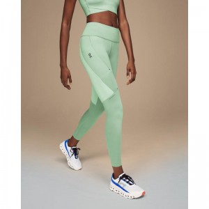 On Running Performance Tights Women's Pant Moss | Creek Mint | XTUSJ-3894