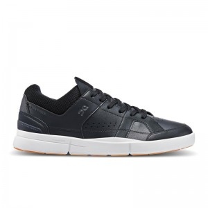 On Running THE ROGER Clubhouse Men's Life Shoes Black | White | TXERQ-2918