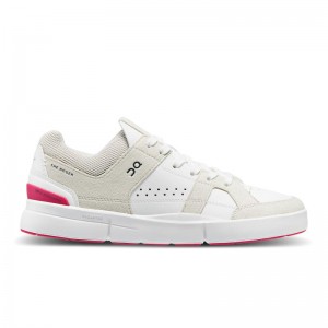 On Running THE ROGER Clubhouse Women's Lifestyle Shoes Sand | Cerise White | IZQJO-9173