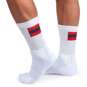 On Running Tennis Men's Sock White | Red | SDJPX-5189