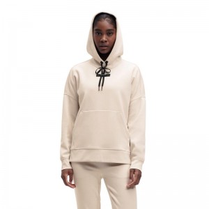 On Running Women's Hoodie Pearl Khaki | MNFIY-3592