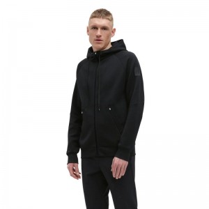 On Running Zipped Men's Hoodie Black | NCBQG-5601