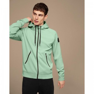 On Running Zipped Men's Hoodie Moss Mint | SGLTM-0416