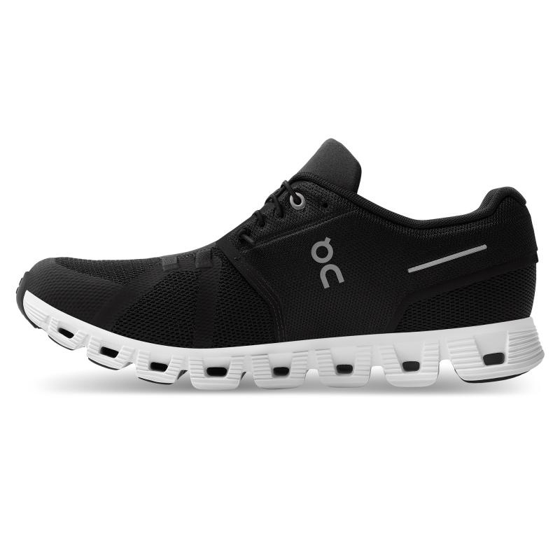 On Running Cloud 5 Men's Life Shoes Black | White | UERBJ-7698