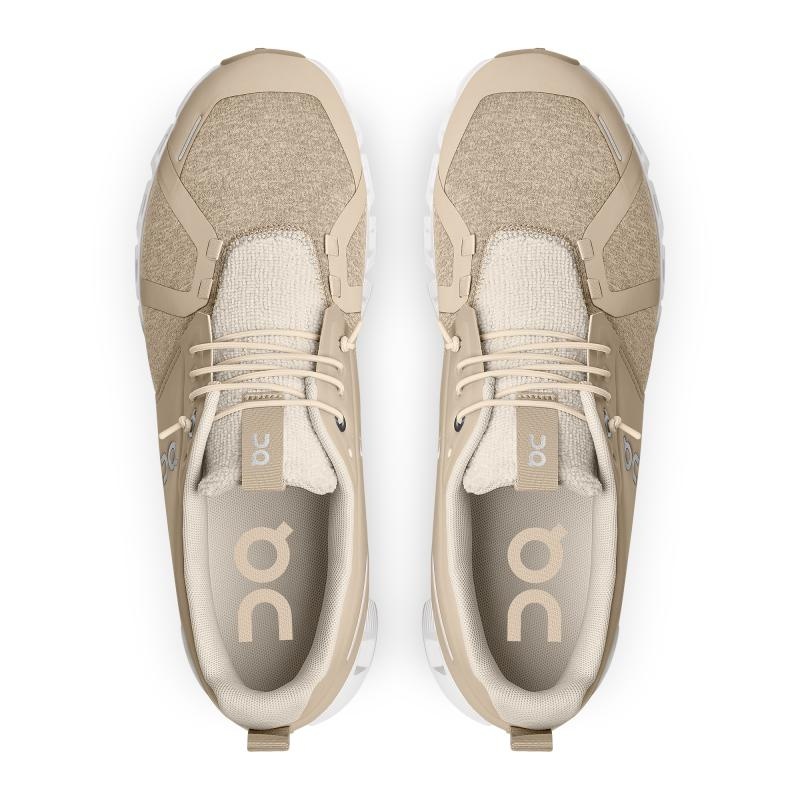 On Running Cloud 5 Terry Men's Life Shoes Sand | Pearl Khaki | HDNUB-3021