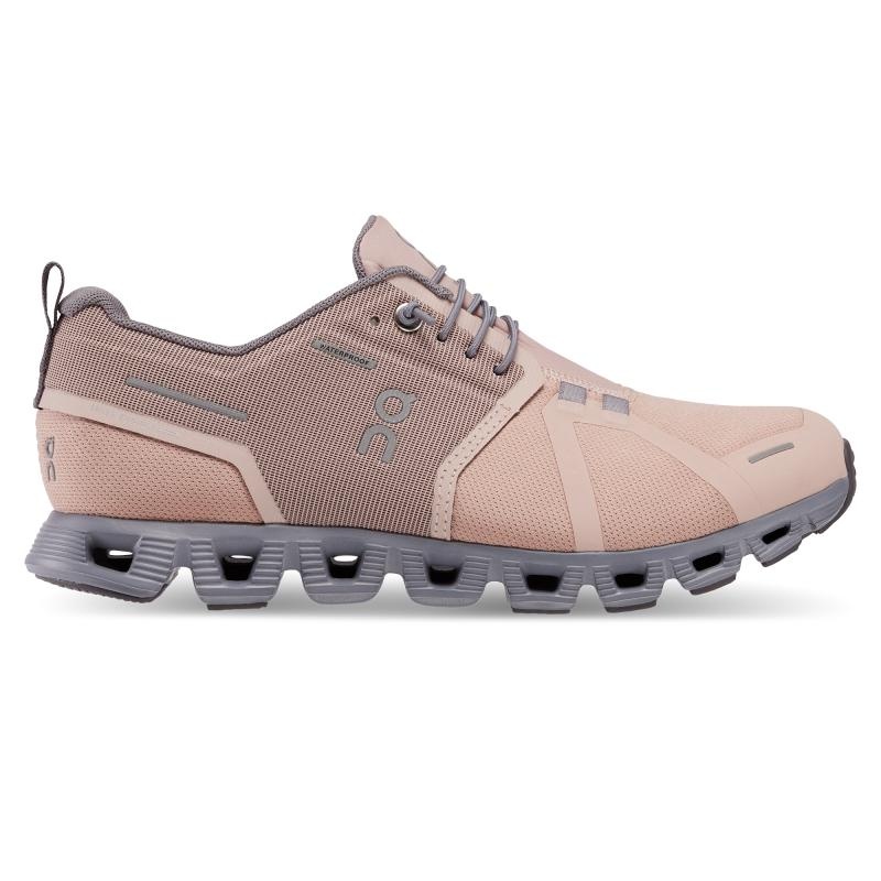 On Running Cloud 5 Waterproof Women\'s Travel Shoes Rose | Fossil | VPEHZ-9145