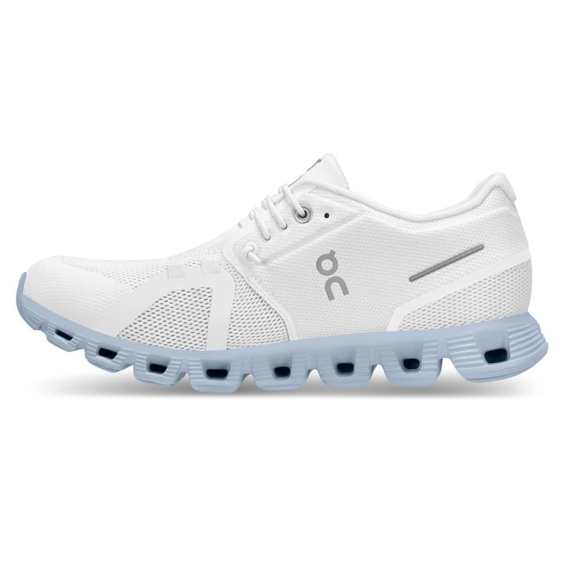 On Running Cloud 5 Women's Lifestyle Shoes White | Chambray | BSQKV-1875