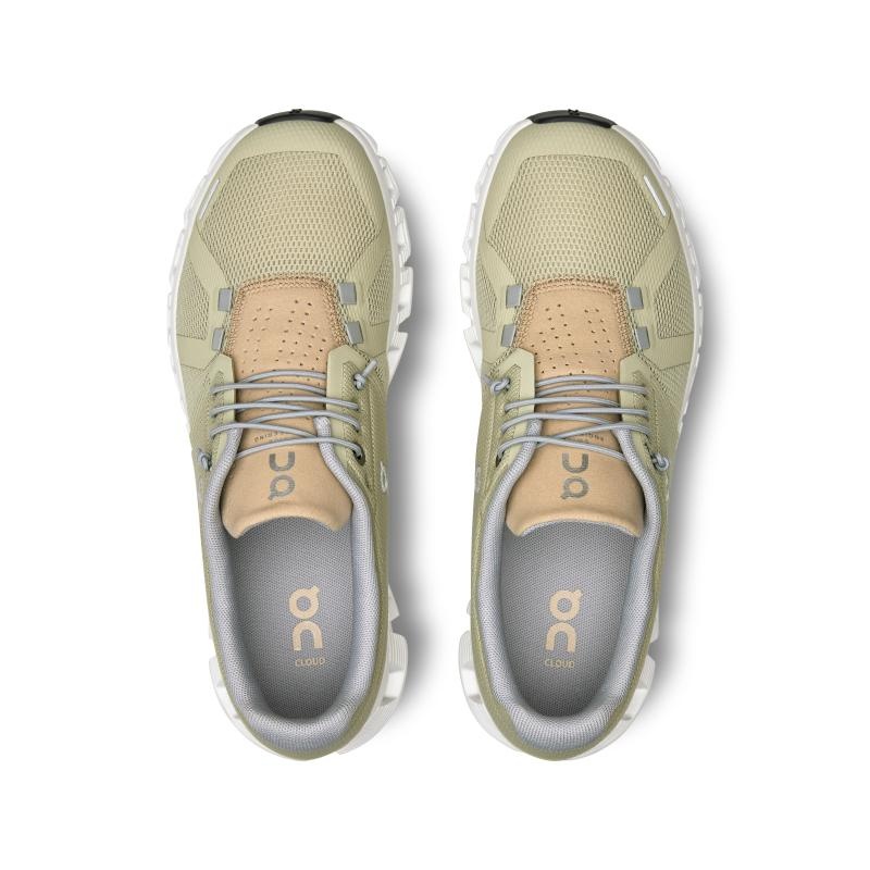 On Running Cloud 5 Women's Lifestyle Shoes Haze | Sand Khaki | ESBFX-3967