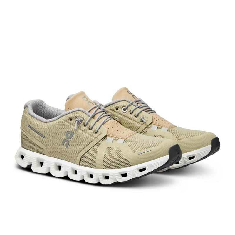 On Running Cloud 5 Women's Lifestyle Shoes Haze | Sand Khaki | ESBFX-3967