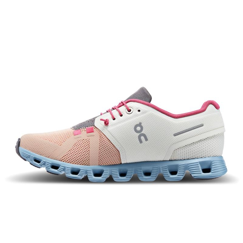 On Running Cloud 5 Women's Lifestyle Shoes Ice | Prairie Coral | ZJLNE-9123