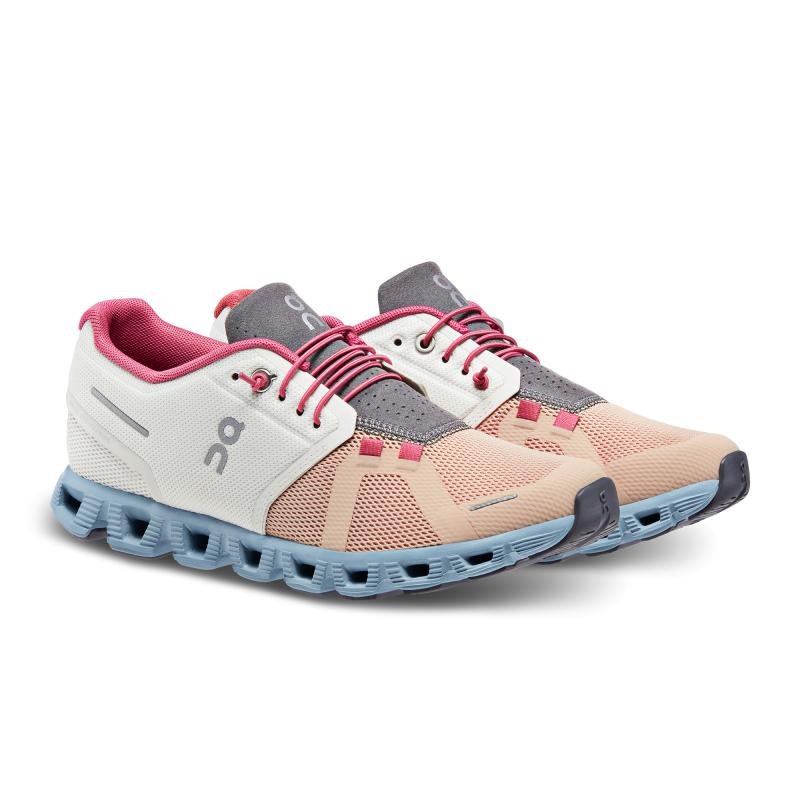 On Running Cloud 5 Women's Lifestyle Shoes Ice | Prairie Coral | ZJLNE-9123