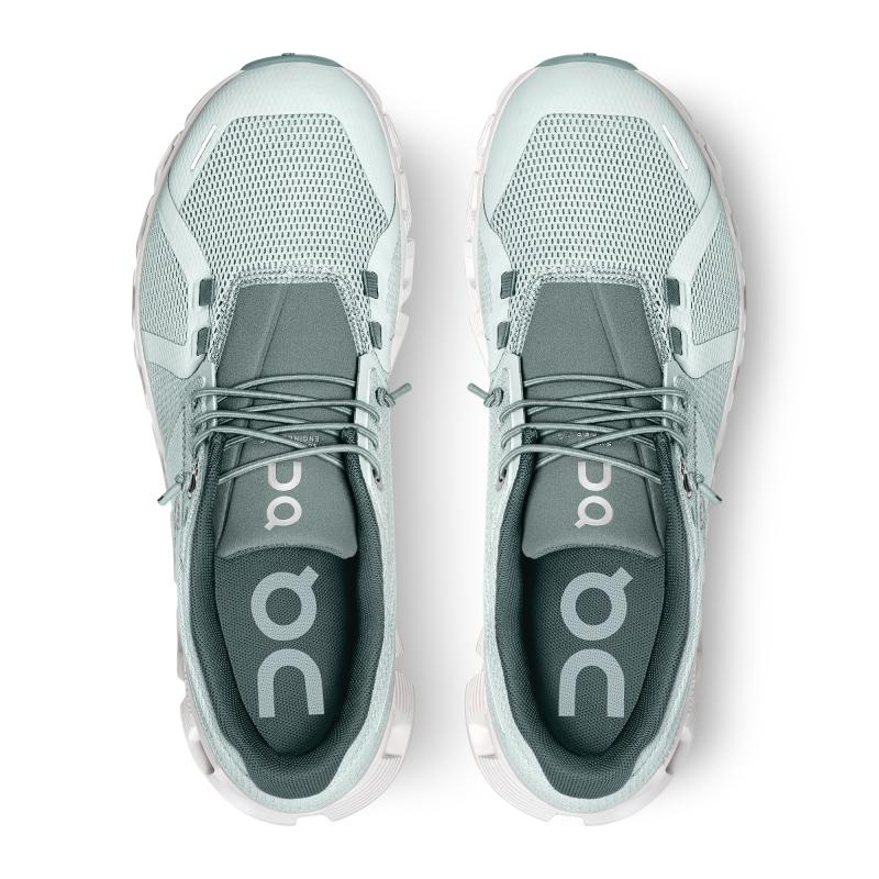 On Running Cloud 5 Women's Travel Shoes Surf | Cobble Mint | OCDSR-3415