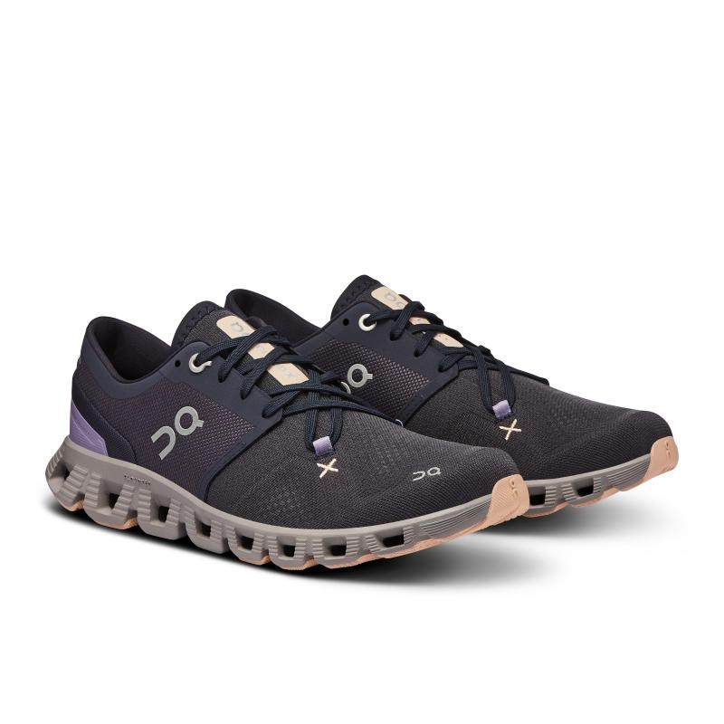 On Running Cloud X 3 Women's Road Running Shoes Iron | Fade Black | DACFS-2941