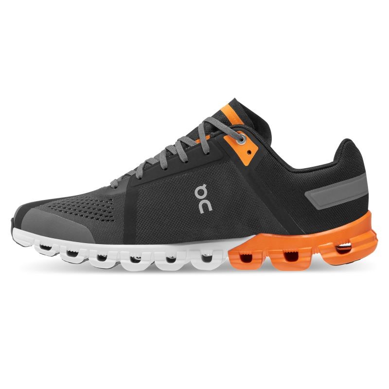 On Running Cloudflow Men's Competition Running Shoes Black | Turmeric | AOPGR-8167