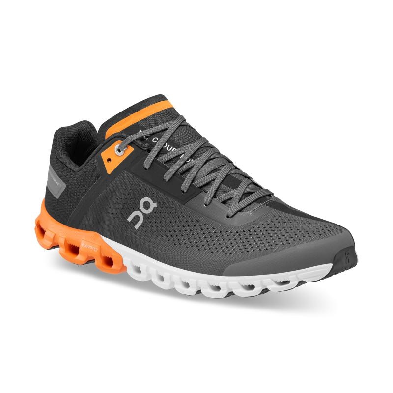 On Running Cloudflow Men's Competition Running Shoes Black | Turmeric | AOPGR-8167